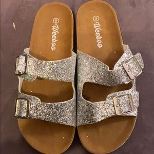 Sparkly glitter sandals